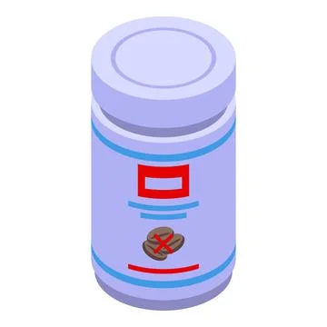 Decaffeinated coffee milk jar icon, isometric style Stock Illustration