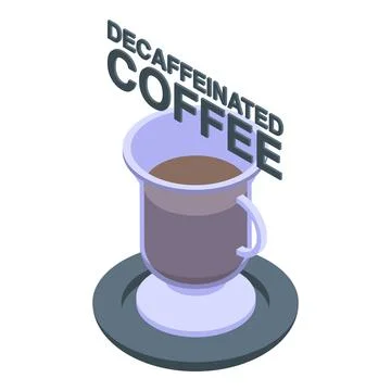 Decaffeinated coffee restaurant cup icon, isometric style Stock Illustration