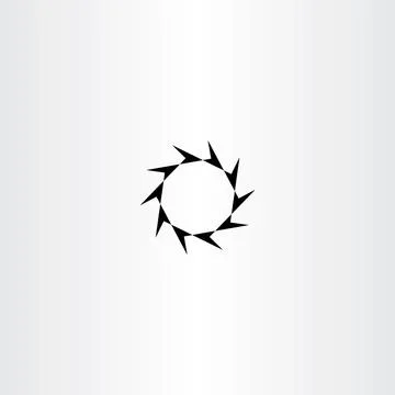 Decagon arrow black vector circle icon 스톡 일러스트