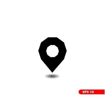 Decagon Location Icon Symbol Vector. Stock Illustration