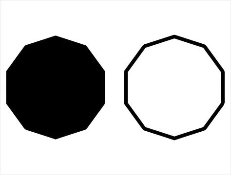 DECAGON SHAPE SILHOUETTE Stock Illustration