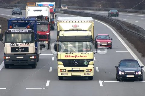 Decal highway mark median trace truck freeway Stock Photos