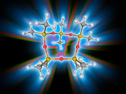 Decamethylcyclopentasiloxane (D5) molecule Illustration