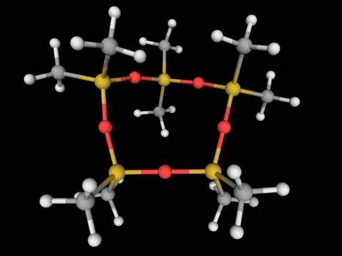 Decamethylcyclopentasiloxane molecule 스톡 일러스트