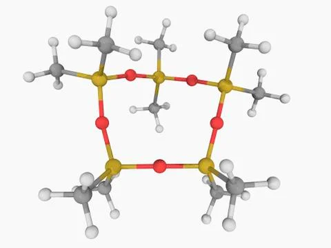 Decamethylcyclopentasiloxane molecule Illustration