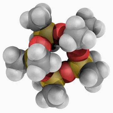 Decamethylcyclopentasiloxane molecule Stock-Illustration