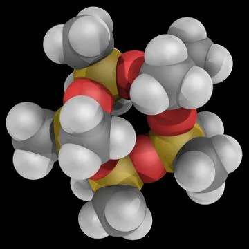 Decamethylcyclopentasiloxane molecule Illustration