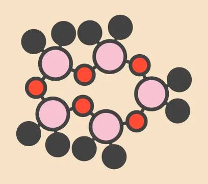 Decamethylcyclopentasiloxane molecule Illustration