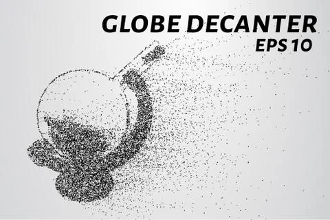Decanter globe of the particles. The globe consists of dots and circles. Ve.. Stock Illustration