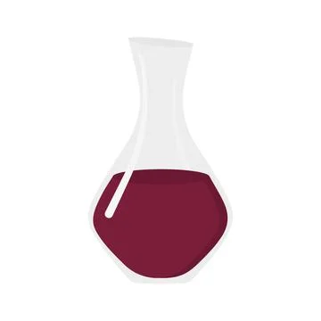 Decanter with Red Wine Icon Sticker Pictogram Wine Day Greeting or Promo Stock Illustration