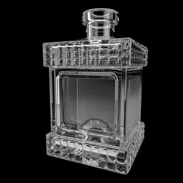Decanter with whiskey.3D render Stock Illustration