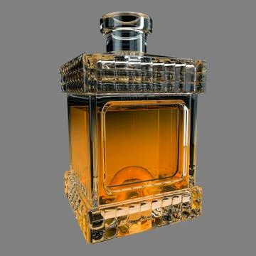 Decanter with whiskey.3D render Stock Illustration