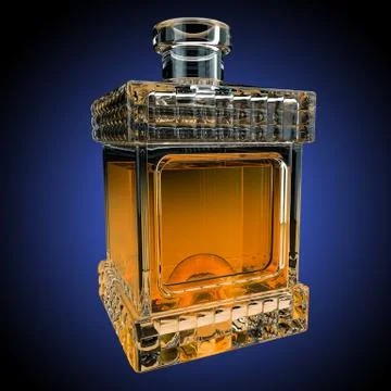 Decanter with whiskey.3D render Stock Illustration
