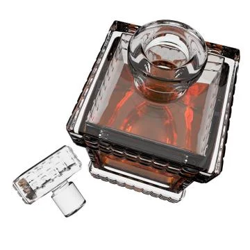 Decanter with whiskey.3D render Stock Illustration