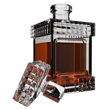 Decanter with whiskey.3D render Illustrazione stock