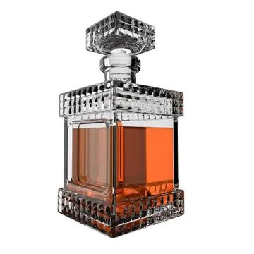 Decanter with whiskey.3D render Stock Illustration