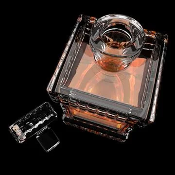 Decanter with whiskey.3D render Stock Illustration
