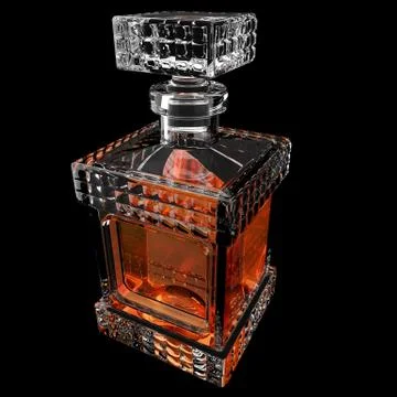 Decanter with whiskey.3D render Stock Illustration