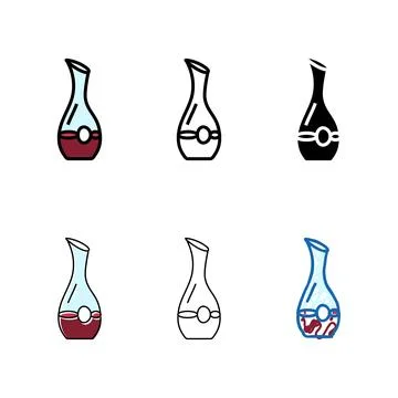 Decanter wine color icon vector range Stock Illustration