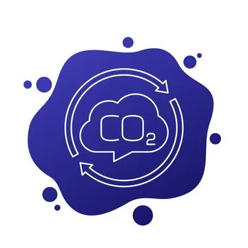 Decarbonisation icon, reducing carbon footprint linear vector design Stock Illustration