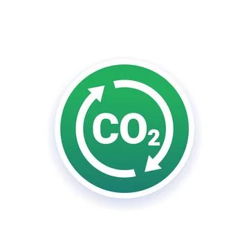 Decarbonisation icon, reducing carbon footprint vector Stock Illustration