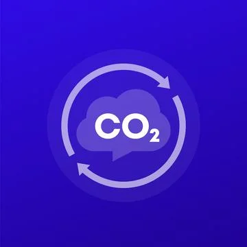 Decarbonisation, reducing carbon footprint icon, transparent design Stock Illustration