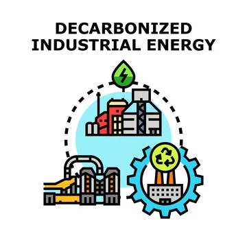 Decarbonized industrial energy using sustainable production methods Stock Illustration
