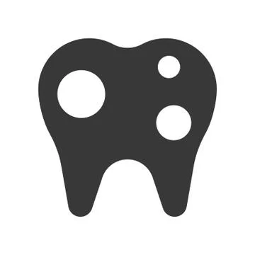 Decay tooth, dental related solid vector icon Stock Illustration