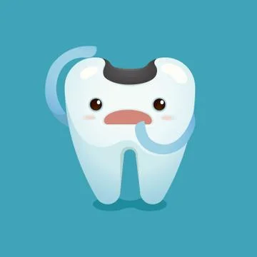 Decay tooth unhappy Stock Illustration