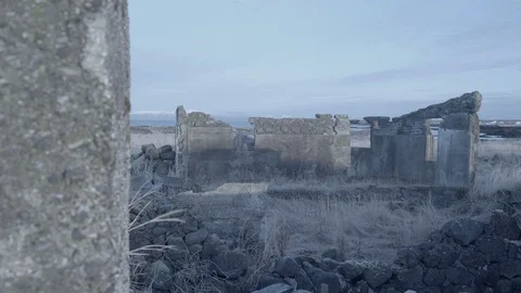 Decayed building in Iceland Stock Footage 86252387