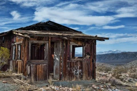 Decayed cabin in randsberg Stock Photos