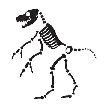 Decayed Cruel Werewolf Dried Skeleton Bones Stock Illustration