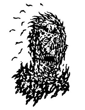 Decayed head of zombie. Vector illustration. Stock Illustration