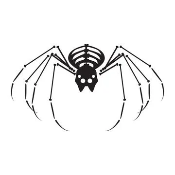 Decayed Huge Spider Dried Skeleton Bones Stock Illustration