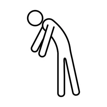 Decayed person line style icon Stock Illustration