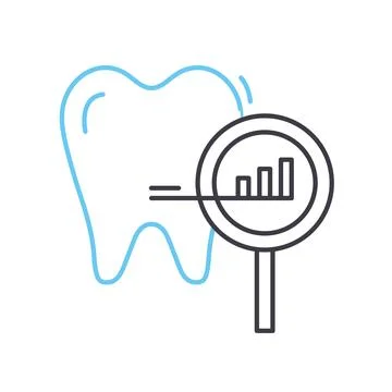 Decayed tooth line icon, outline symbol, vector illustration, concept sign Stock Illustration
