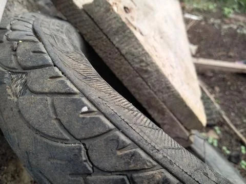 Decayed tyre Stock Photos