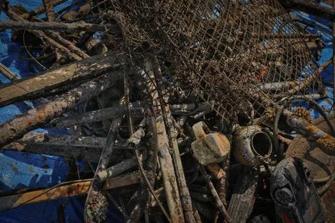Decayed,Old,Stuffs,,Waste,Materials,Cleaned,Out,From,Sea Stock Photos