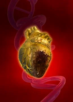Decaying heart, illustration Illustrazione stock