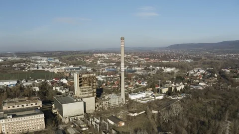 Decaying old power station Stock Footage 125385388