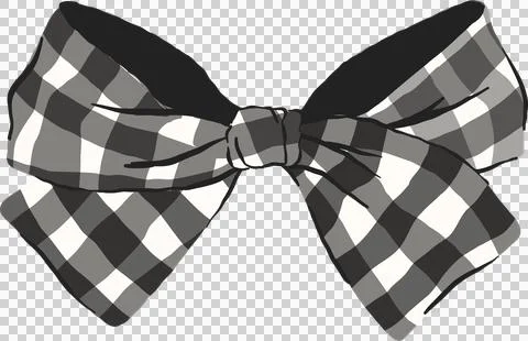 Deccorative Black Small Gingham Bow Illustration Stock Illustration