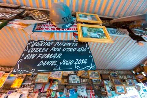 Deceased Correa landmark with offerings. Argentina Stock Photos