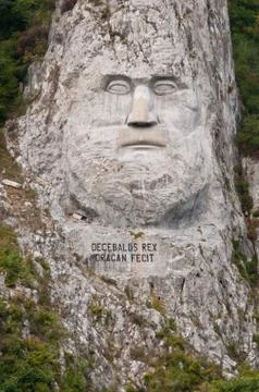 Decebalus Rex rock statue Stock Photos
