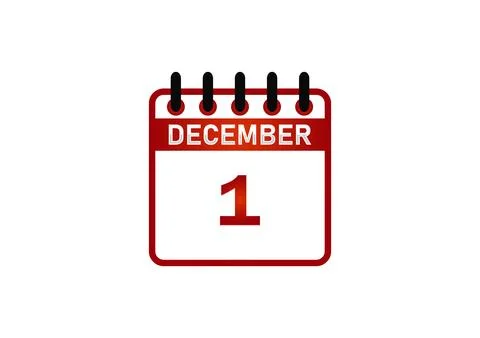 December 1 Calendar Icon Иллюстрация