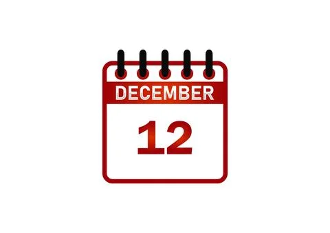 December 12 Calendar Icon Illustrazione stock