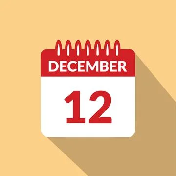 December 12 Calendar icon vector illustration. Stock Illustration