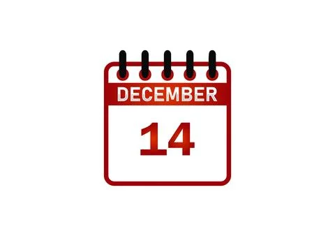 December 14 Calendar Date 库存插图