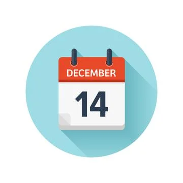 December 14. Vector flat daily calendar icon. Date and time, day, month 2018 Stock-Illustration