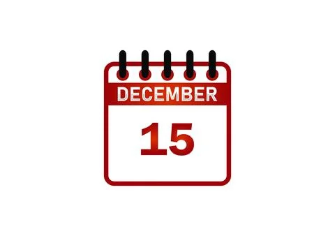 December 15 Calendar Date Illustration