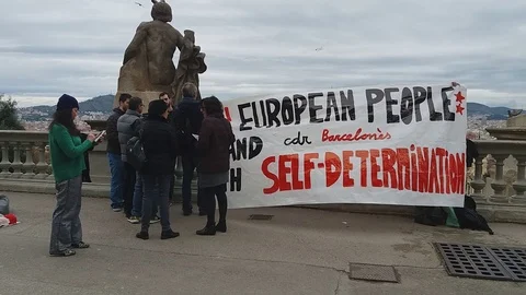 December 16 2018: Protesting in Barcelona for self determination Stock Footage 102177078